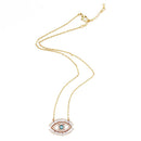 Shiny CZ Crystal Evil Eye Pendant with Chain Lady Lucky Charms Fashion Jewelry