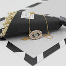 Shiny CZ Crystal Evil Eye Pendant with Chain Lady Lucky Charms Fashion Jewelry