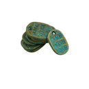 50 Pieces/Pack Vintage Patina Oval Beads 'MADE WITH LOVE' Family Friends BBF Charms For Jewelry Making