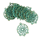Pack of 20 Vintage Hollow Dream Catcher Charms Pendants Connectors DIY Jewelry Finding Green