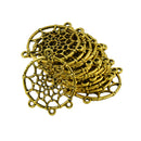 20 Pieces Vintage Gold Round Hollow Dream Catcher Charms Pendants Connectors DIY Jewelry Finding Crafts