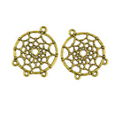 20 Pieces Vintage Gold Round Hollow Dream Catcher Charms Pendants Connectors DIY Jewelry Finding Crafts