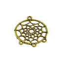 20 Pieces Vintage Gold Round Hollow Dream Catcher Charms Pendants Connectors DIY Jewelry Finding Crafts