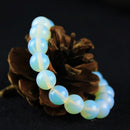 Fashion Vintage Handmade White Opal Crystal Round Beads Bracelet Cuff Wristband Adjustable Bangle Charm Jewelry for Women Men