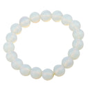 Fashion Vintage Handmade White Opal Crystal Round Beads Bracelet Cuff Wristband Adjustable Bangle Charm Jewelry for Women Men