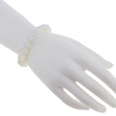 Fashion Vintage Handmade White Opal Crystal Round Beads Bracelet Cuff Wristband Adjustable Bangle Charm Jewelry for Women Men