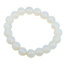 Fashion Vintage Handmade White Opal Crystal Round Beads Bracelet Cuff Wristband Adjustable Bangle Charm Jewelry for Women Men