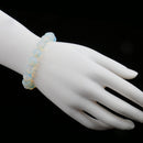 Fashion Vintage Handmade White Opal Crystal Round Beads Bracelet Cuff Wristband Adjustable Bangle Charm Jewelry for Women Men
