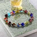 8mm Colorful Coloured Glaze Beads Mix Collocation Colorful Elastic Bracelet