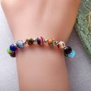 8mm Colorful Coloured Glaze Beads Mix Collocation Colorful Elastic Bracelet