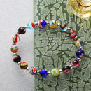 8mm Colorful Coloured Glaze Beads Mix Collocation Colorful Elastic Bracelet