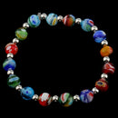 8mm Colorful Coloured Glaze Beads Mix Collocation Colorful Elastic Bracelet