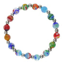 8mm Colorful Coloured Glaze Beads Mix Collocation Colorful Elastic Bracelet