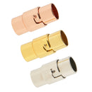 3 Sets 6mm Magnetic Leather-Kumihimo Cord Chain End Tube Clasps DIY Crafts