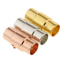 3 Sets 6mm Magnetic Leather-Kumihimo Cord Chain End Tube Clasps DIY Crafts