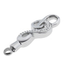 Stainless Steel Cremation Jewelry Music Note Pendant Keepsake Memorial Urn Pet Ashes Holder