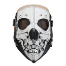 Black & White Big Skeleton Skull Mask PU Leather Eye Masks Motorcycle Cosplay Props