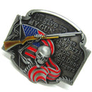 Skeleton Skull Flag Metal Belt Buckle Cowboy Give Up American Western Cowboy