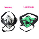 Gothic Skeleton Skull Head PU Leather Half Face Mask Dust Mask Motorcycle