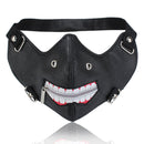 Spooky Zipper Teeth Black PU Leather Half Face Mask Motorcycle Rider Gothic Steampunk Mask Windproof Dustproof Mask
