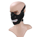Spooky Zipper Teeth Black PU Leather Half Face Mask Motorcycle Rider Gothic Steampunk Mask Windproof Dustproof Mask