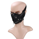 Leather River Half Face Sports Motorcycle Biker Cosplay Wind Protective Mask
