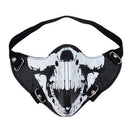 Gothic Skeleton Skull Head Leather Half Face Mask Motorcycle Halloween Party