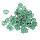 50pcs Retro Patina Filigree Out Heart Charms Pendants Jewelry DIY Making Necklace Bracelet