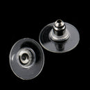 100Pcs Transparent Plastic Earring Stopper Posts Earring Findings Back Nuts