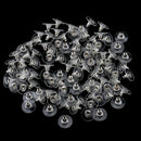 100Pcs Transparent Plastic Earring Stopper Posts Earring Findings Back Nuts