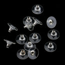 100Pcs Transparent Plastic Earring Stopper Posts Earring Findings Back Nuts