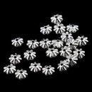 100pcs Glitter Silver Alloy 3D Daisy Spacer Beads 7.5mm DIY Handcraft Jewelry for Bracelet Necklace Earrings Anklets