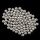 100pcs Glitter Silver Alloy 3D Daisy Spacer Beads 7.5mm DIY Handcraft Jewelry for Bracelet Necklace Earrings Anklets