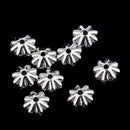 100pcs Glitter Silver Alloy 3D Daisy Spacer Beads 7.5mm DIY Handcraft Jewelry for Bracelet Necklace Earrings Anklets