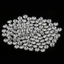100pcs Glitter Silver Alloy 3D Daisy Spacer Beads 7.5mm DIY Handcraft Jewelry for Bracelet Necklace Earrings Anklets