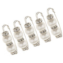 5pcs Elegant Faux Pearl Pin Brooch Pin Clip For Ladies Scarf Coat Gown
