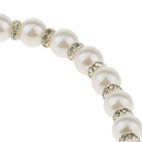 Women Bridal Wedding Faux Pearl Rhinestone Necklace Earrings Jewelry Set