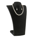 Women Bridal Wedding Faux Pearl Rhinestone Necklace Earrings Jewelry Set