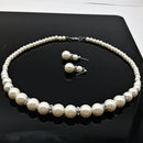 Imitation Pearl Earrings Necklace Jewelry Set Simple Charms Handmade Bridal