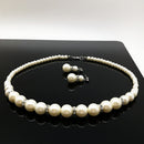 Imitation Pearl Earrings Necklace Jewelry Set Simple Charms Handmade Bridal