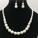 Imitation Pearl Earrings Necklace Jewelry Set Simple Charms Handmade Bridal