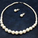 Imitation Pearl Earrings Necklace Jewelry Set Simple Charms Handmade Bridal