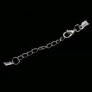 20 Sets Vintage Silver Ends Clip Beads Lobster Clasp Clip Ends Extender Chain