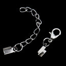 20 Sets Vintage Silver Ends Clip Beads Lobster Clasp Clip Ends Extender Chain