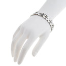 Men's Silver Stainless Steel Cuff Bangle Chain Wristband Bracelet Jewelry