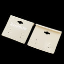 100Pcs 2Pair Holes Plastic PVC Earrings Ear Studs Display Organizer Holder Hang Cards Beige for Jewelry 60x51mm