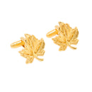 Golden Maple Leaf Cufflinks For Men Shirt Suit Button Wedding Business