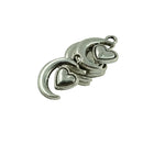 50Pieces Silver Moon Heart Pendant Valentine's Day Charms Jewelry DIY Making Pendant for Necklace Earrings Bracelet Pendant