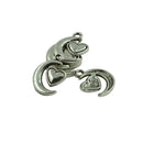 50Pieces Silver Moon Heart Pendant Valentine's Day Charms Jewelry DIY Making Pendant for Necklace Earrings Bracelet Pendant