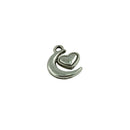 50Pieces Silver Moon Heart Pendant Valentine's Day Charms Jewelry DIY Making Pendant for Necklace Earrings Bracelet Pendant